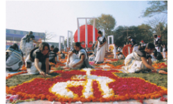 The Shaheed Minar (martyr\'s monument) in Dhaka, Bangladesh