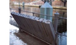 Rosa Luxemburg memorial at the site where she was thrown—either dead or alive—into the Landwehr Canal, Berlin